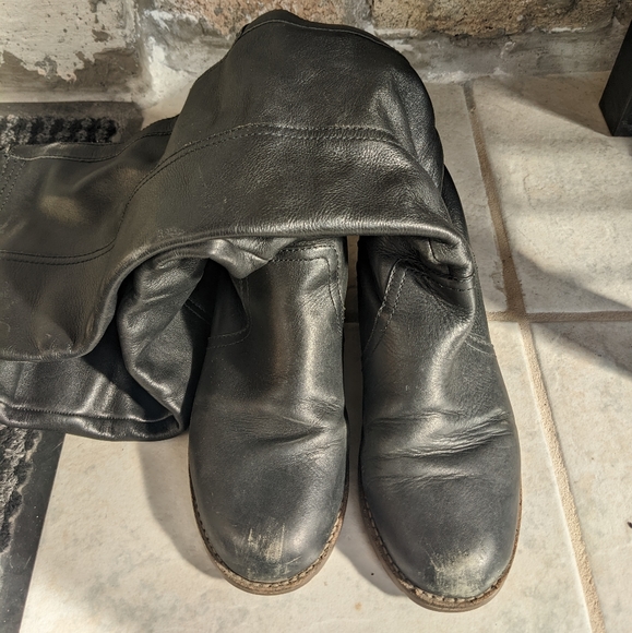 Over the knee Black leather Boots US 7 - Picture 5 of 10